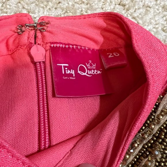 Tiny Queen Girl's Clothing Coral Pageant Interview or Appearance Dress 6-8 - Picture 5 of 7